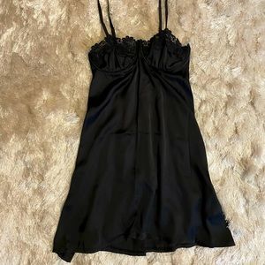 Black short slip dress